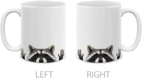 Miniatura 2 de MUGBREW Raccoon Hands Out (1) Taza de café de cerámica, 11 onzas Mapache Manos Fuera (1)