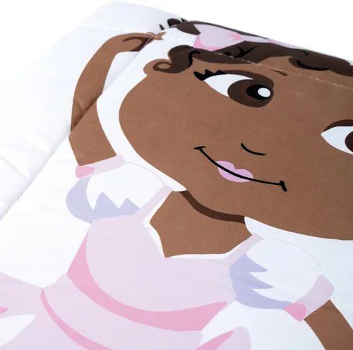 Miniatura 8 de Little Muffincakes Zhara Manta acolchada para niños pequeños, estampado de bailarina y flores, 42.0 x 34.0 pulgadas, 18 meses en adelante, rosa