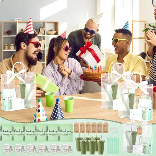 Miniatura 6 de Nuogo Juego de 6 premios de ducha para padres para jugadores, adultos, incluye vaso de plástico, cuaderno, velas perfumadas, bolígrafo, bolsa