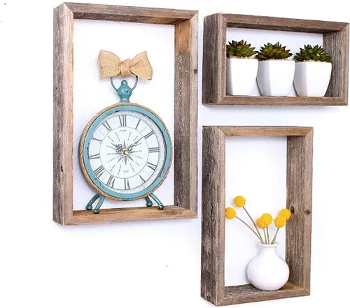 BarnwoodUSA - Estantería de madera para colgar 100 % madera reciclada Gris natural desgastado.
