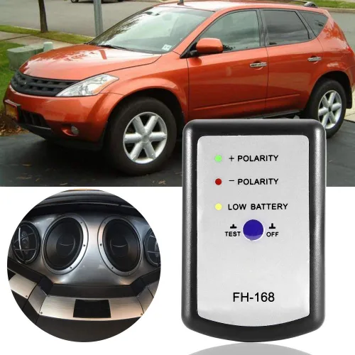 Miniatura 3 de Qiilu Probador de polaridad del altavoz, fase del medidor de fase del probador de la bocina del altavoz del coche auto
