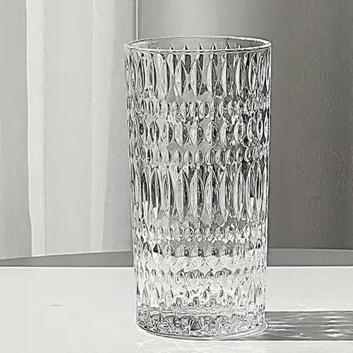 Miniatura 6 de Vasos Highball [Juego de 4] - Vasos de vidrio vintage de 15 onzas ideales para fiestas de cena - Textura única, aptos para lavavajillas