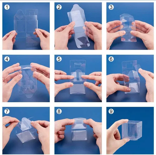 Miniatura 3 de BENECREAT Paquete de 10 cajas grandes de plástico transparente de 4.7 x 4.7 x 4.7 pulgadas para regalos de fiesta de San Valentín y dulces de fiesta