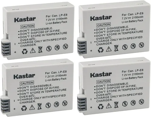 Miniatura 6 de Kastar Batería LPE8 (paquete de 1) compatible con Canon LP-E8, LC-E8E, BG-E8 y Canon EOS 550D, EOS 600D, EOS 700D, EOS Rebel T2i, EOS Rebel T3i, EOS