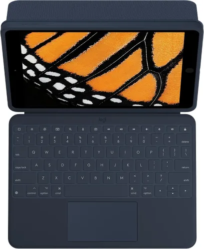 Miniatura 2 de Logitech Rugged Combo 3 Touch iPad® Funda de teclado con trackpad y conector inteligente para iPad (7ª, 8ª y 9ª generación) para educación - Azul