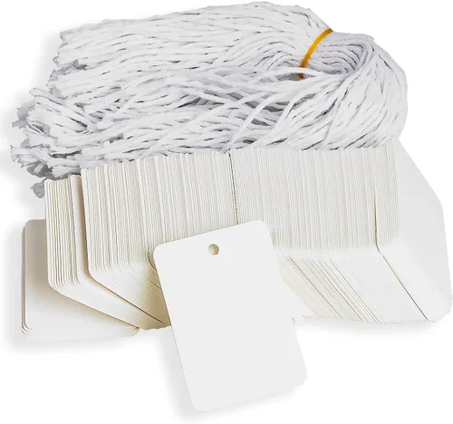 Miniatura 10 de 200 etiquetas de regalo con cuerda, etiquetas de papel kraft en blanco para proyectos de bricolaje, regalos, artes y manualidades, boda, vacaciones
