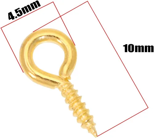 Miniatura 2 de Shapenty Mini gancho de metal con tornillo de ojo, clavija de aro pequeña para llavero de resina, manualidades, adornos de Navidad, aretes, collar