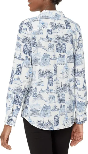 Miniatura 2 de Karl Lagerfeld Paris Blusa caprichosa de manga larga para mujer