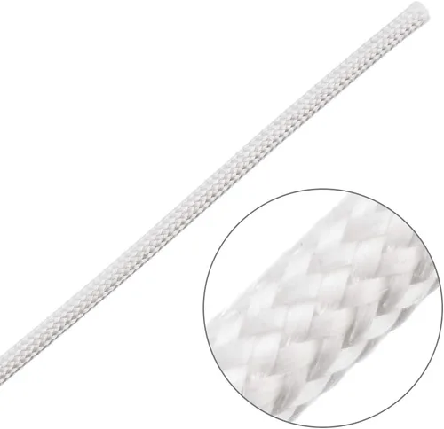 Miniatura 4 de uxcell Manga de la trenza del aislamiento, 33Ft-0.039 in alto TEMP manga de fibra de vidrio de silicona blanca