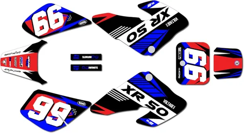 Graphics Kit for Honda Honda XR50 (2000-2003) Turbo Series Blue 9 Mil - Easy Go - Dirt Pit Bike Motorcycle Stickers, Dirtbike Racing Automotive