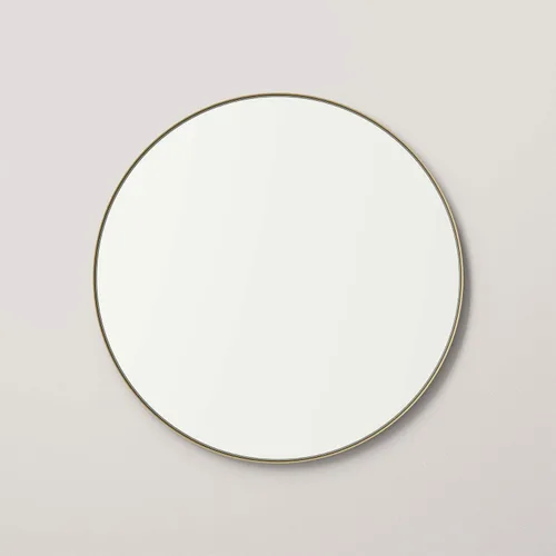 Miniatura 8 de Better Bevel - Espejo con marco de metal dorado de 24 x 24 pulgadas, espejo redondo para pared de baño