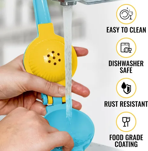 Miniatura 5 de Zulay Metal 2 en 1 Exprimidor de limón manual – Exprimidor de mano resistente y de extracción máxima que obtiene hasta la última gota – Exprimidor