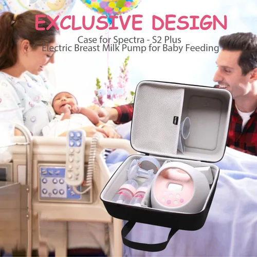 Miniatura 6 de LTGEM - Funda de viaje para extractor de leche eléctrico Spectra Baby USA S1 Plus / S2 Plus Premier (negro y azul)