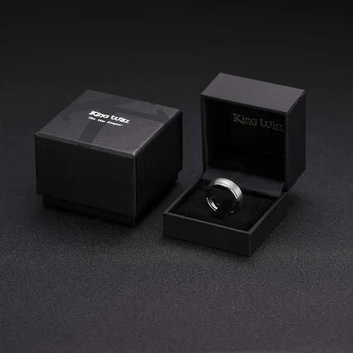 Miniatura 6 de King Will - Anillo de tungsteno básico para hombre, de 1564, 932, 516, 2364 y 2564 de pulgada, con acabado cepillado mate, ideal como anillo