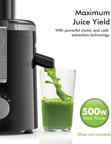 Miniatura 4 de SIFENE Exprimidor centrífugo compacto, extractor de frutas y verduras de 3 velocidades con boca de 2.5 pulgadas de ancho, motor de pico de 500 W
