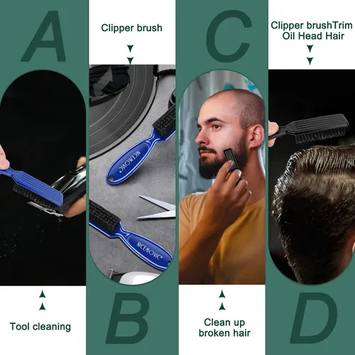 Miniatura 3 de NICEMOVIC 10 Piezas Cepillo de Limpieza para Cortapelos de Barbero, Suministros de Accesorios de Barbería, Juego a Granel de Mini Cepillo