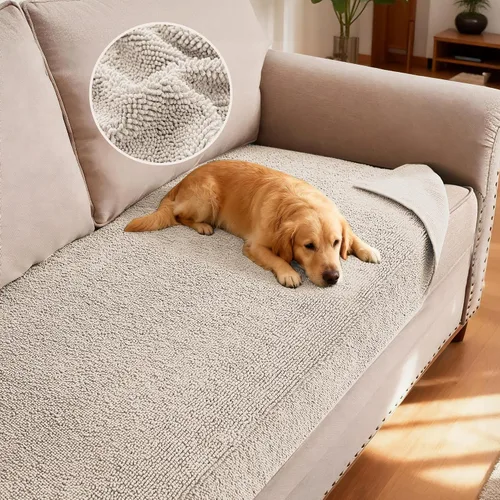 Miniatura 14 de H.VERSAILTEX Funda Antideslizante para Sofá de Mascotas Protector de Cama de Perro de Chenilla Funda de Sofá Gruesa y Suave Apta para Mascotas