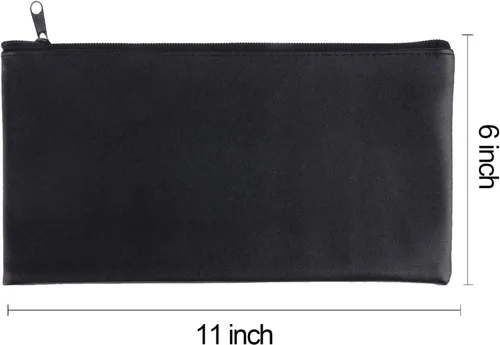 Miniatura 4 de Bolsas bancarias con cremallera, paquete de 4 bolsas de dinero de piel sintética para efectivo y monedas, sobres bancarios con cremallera