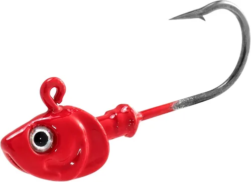 Dr.Fish Paquete de 10 Cabezas de Jig para Swimbait, Cabezas de Jig de Pesca en Agua Salada Ojos 3D Anzuelos de Acero de Alto Carbono Señuelos de Rojo