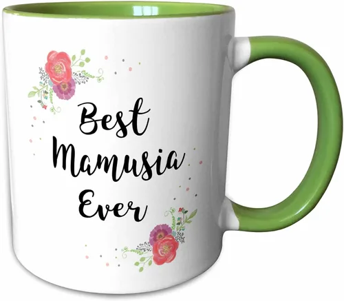 Miniatura 9 de 3dRose InspirationzStore – Love Series – Floral Best Mamusia Ever bonita acuarela rosa flores – Polaco mamá – tazas (taza_311973), Negro/Blanco