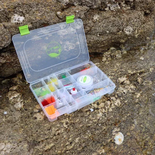 Miniatura 6 de YVLEEN Cajas de aparejos de pesca – 3600 3700 caja de aparejos de plástico con separadores extraíbles – 2 paquetes/4 bandejas de aparejos – Incluye