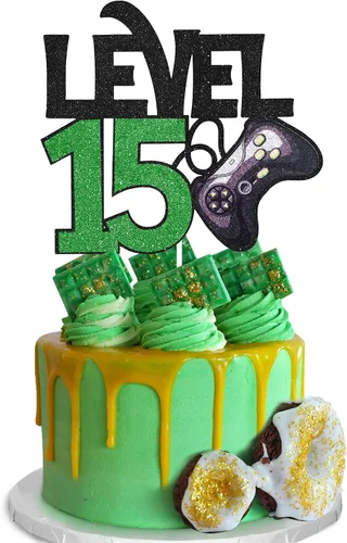 Miniatura 12 de Decoración para pastel de juego de nivel 8 – Suministros de fiesta de 8 cumpleaños para niños – Decoración de fiesta de juegos ganador