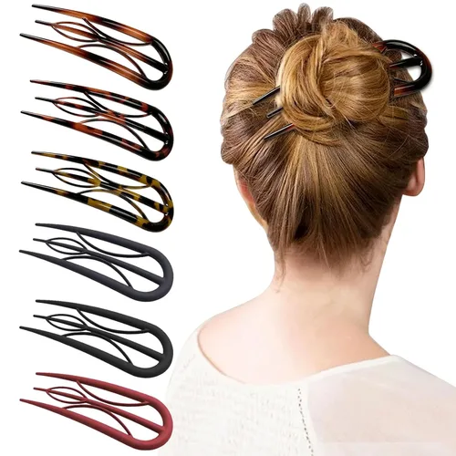 YONOY 6 horquillas francesas para mujer, en forma de U, pinzas planas para el cabello, grandes horquillas de peinado para cabello fino y grueso, 3