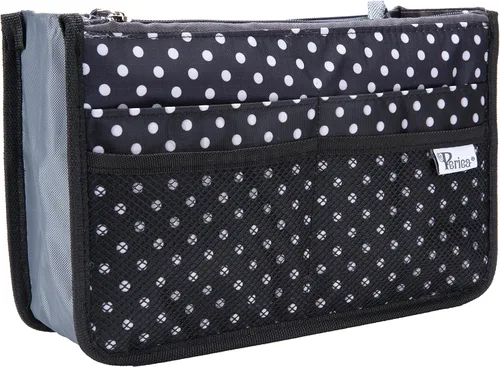 Periea - Organizador de bolso de mano con inserto - Chelsy - 28 colores disponibles - Pequeño, mediano o grande, Negro, M