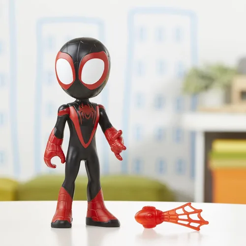Miniatura 3 de Spidey and His Amazing Friends - Figura de acción supersized de 9 pulgadas de Miles Morales: Spider-Man con cabeza y brazos posables, accesorio