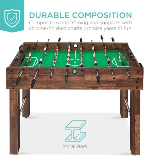 Miniatura 4 de Best Choice Products Mesa de futbolín para niños y adultos, mesa de juegos de fútbol con 2 bolas, 2 soportes para tazas, asas ergonómicas, barras