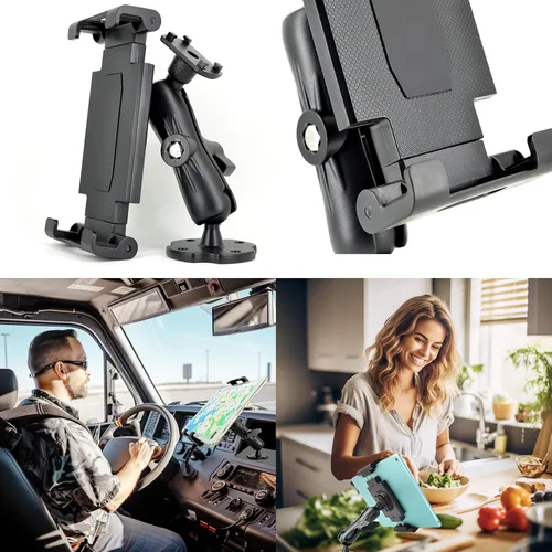 Miniatura 3 de VAUBORTTI Base de taladro de aluminio resistente para tableta, para tablet iPad Pro/Mini, soporte para iPad Pro/Mini, soporte para iPad Pro y Mini