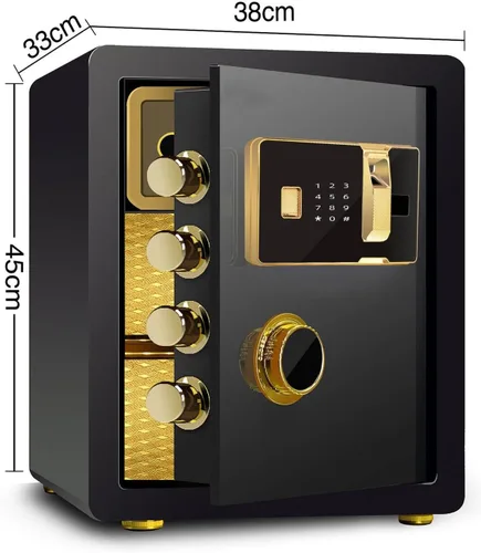 Miniatura 7 de Nobility - Caja fuerte para gabinete con huella digital biométrica y teclado digital, caja fuerte de acero para construcción de dinero, pequeña caja