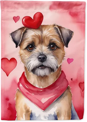 Miniatura 132 de Caroline's Treasures DAC5292CHF - Bandera de Border Collie My Valentine House para porche, grande, con manga para porche, para colgar en la pared
