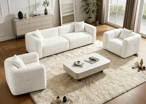 Miniatura 19 de VANOMi Juego de sofá modular seccional extragrande en forma de nube con sofá de 95" y sillones de 42" para sala de estar, juego de muebles tapizados