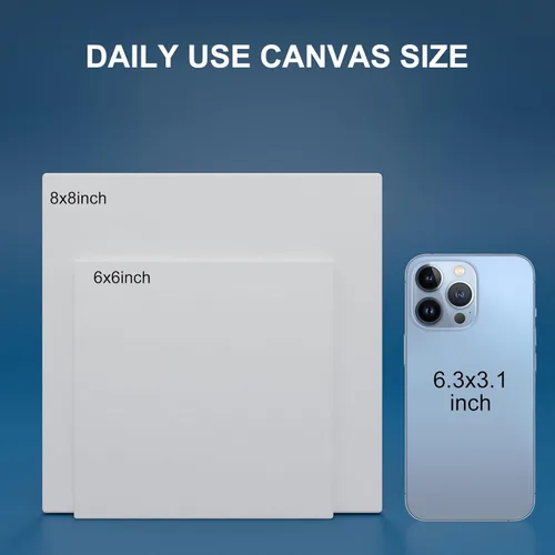 Miniatura 6 de Artkey Paneles de lienzo de 8 x 8 pulgadas, paquete de 12 unidades, 10 onzas, imprimados 100% algodón, lienzos blancos en blanco para pintura