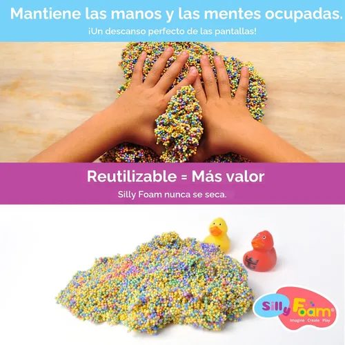 Miniatura 3 de Espuma Loca, Perlas de Espuma Creativa para Modelar, Paquete de 1 con 6 Colores Neón Pastel, Perfecto para Preescolar y Niños, Artes y Manualidades