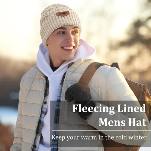 Miniatura 86 de Loritta Gorro de invierno cálido de punto grueso y holgado para hombre