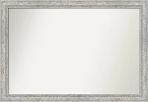 Miniatura 360 de Amanti Art Espejo de baño plateado para sobre fregadero, 23 x 23 pulgadas, espejo cuadrado plateado en ángulo, marco de madera moderno medio, se