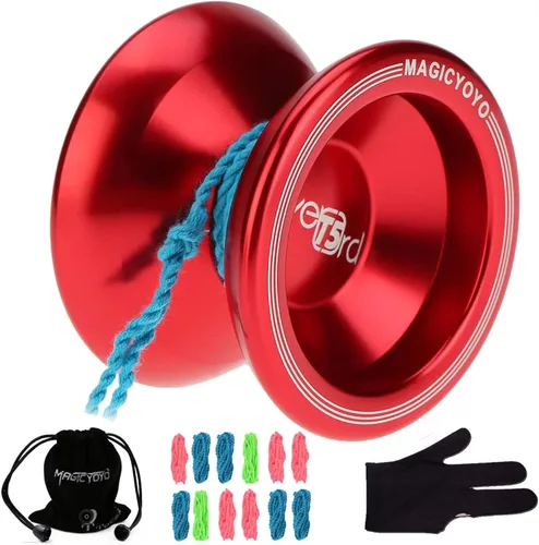 Magicyoyo T5 Overlord Professional Yoyo | Yoyo de aleación con 12 cuerdas de yoyo, bolsa de yoyo, guante, regalo de Navidad para niños (rojo)