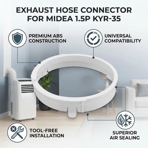 Miniatura 3 de GLOGLOW - Conector de manguera de aire acondicionado, adaptador de interfaz de conducto de escape ajustable ABS para aire acondicionado móvil 1.5P