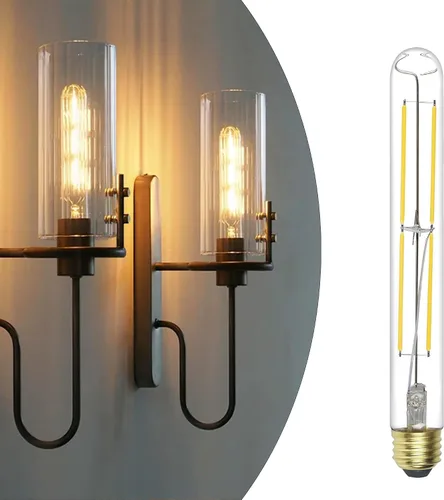 Miniatura 10 de Paquete de 4 bombillas LED T45/T14, bombillas Edison vintage de 4 W, 2700 K, 550 lúmenes, equivalentes a 40 W, bombillas de tubo ámbar amarillo
