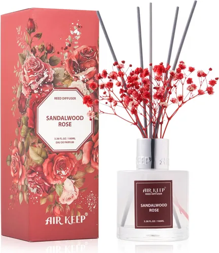 Miniatura 45 de Airkeep Juego de difusor de junco, 3.38 onzas líquidas (3.4 fl oz), difusor de aceite de niebla marina y sal marina con 8 varillas de caña, difusor