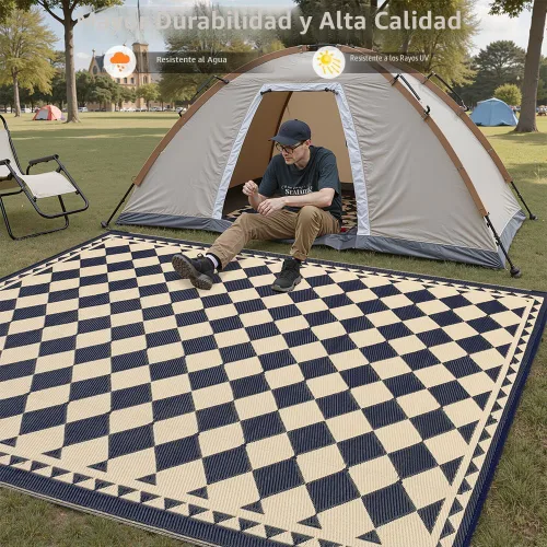 Miniatura 4 de HUGEAR Alfombra de Exterior para Patios en Liquidación, Alfombra Impermeable, Alfombra Grande para Exteriores, Alfombras de Camping de Paja Plástica