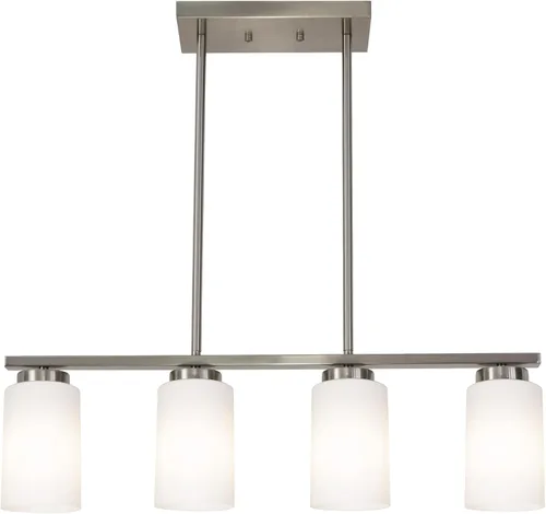 Miniatura 11 de TODOLUZ Luminaria Colgante Negra con Cristal Blanco Ópal, Mini Candelabro de Estilo Rústico para Isla de Cocina y Pasillo