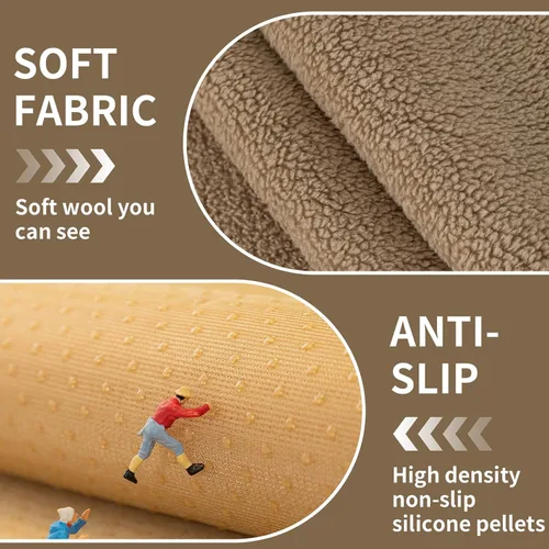 Miniatura 13 de Funda de sofá de forro polar sherpa, súper suave, divertida y esponjosa, funda de felpa cálida, funda antideslizante para sofá seccional, protector