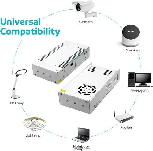 Miniatura 6 de Aclorol 12V 30A 360W Universal Regulado Conmutación Convertir Fuente de Alimentación Adaptador de CA para Tira LED Luces de Pixel Cámara CCTV