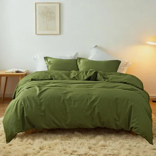 Miniatura 24 de Simple&Opulence - Juego de funda de edredón de lino francés 104"x 92" - 5 piezas (1 funda de edredón, 4 fundas de almohada) - Mezcla de lino natural