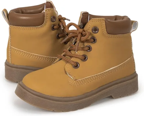 Miniatura 3 de Casazoe Botas de nieve de cuero para niños y niñas, zapatos de vestir para niños pequeños, zapatos de vestir con cordones y suela de textura