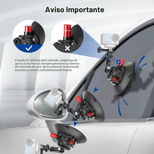 Miniatura 6 de NEEWER Soporte de ventosa para cámara de 6 pulgadas con brazo mágico de cabeza de bola, soporte de ventosa de metal en el tablero del parabrisas