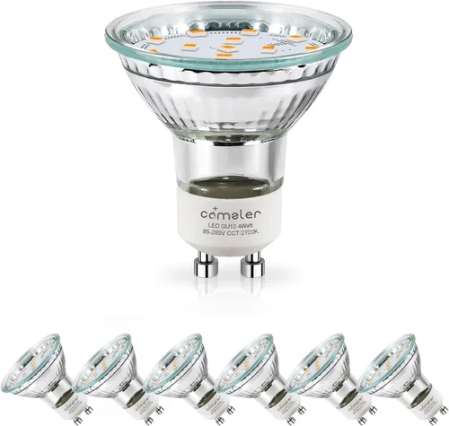 comzler Bombilla LED GU10 regulable, equivalente a halógeno de 50 W, GU10 de 2700 K, luz blanca suave GU10, repuesto para iluminación de pista,